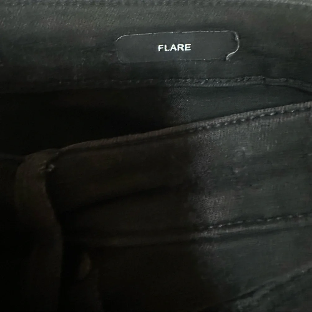 Women’s Judy Blue Flare Jeans Black Distressed Ripped Stretch‎ Goth Size 13/31.